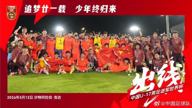 U17国足今夏征战上海明日之星冠军杯