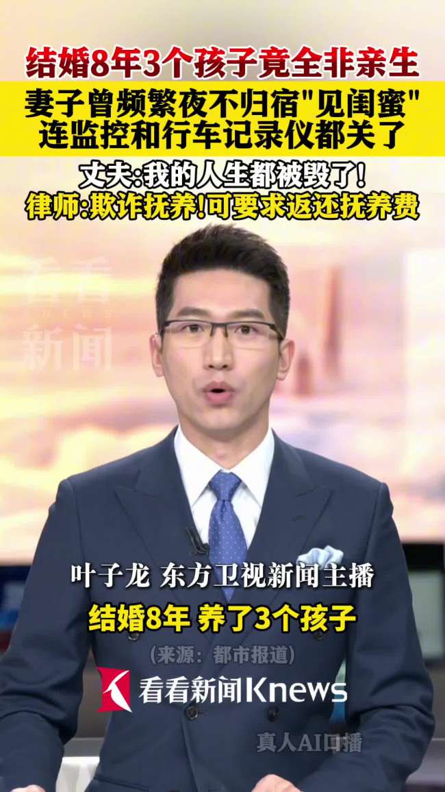 刷新闻起疑查出3个孩子非亲生