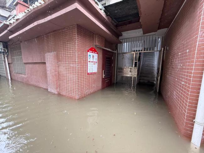 湖北荆州暴雨 水淹到胸口