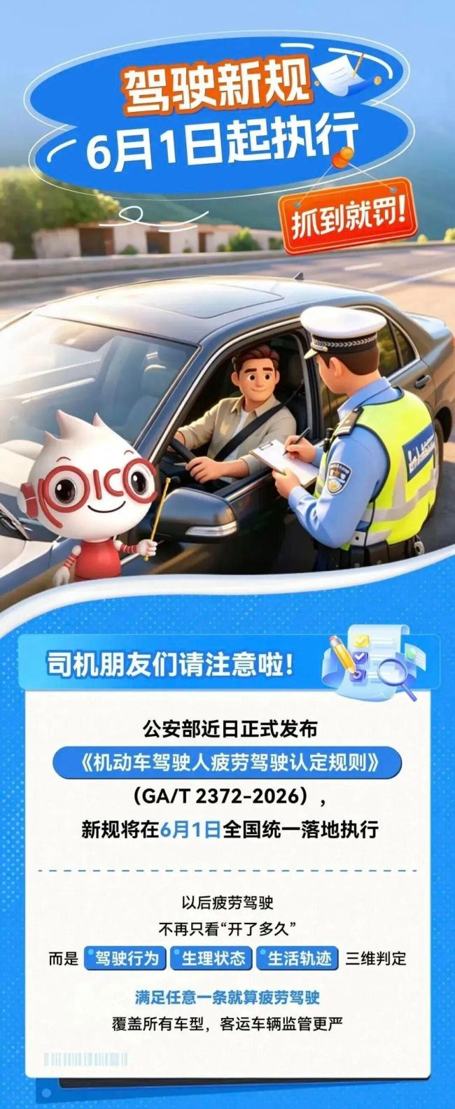 注意！疲劳驾驶新规6月1日起执行，抓到就罚！