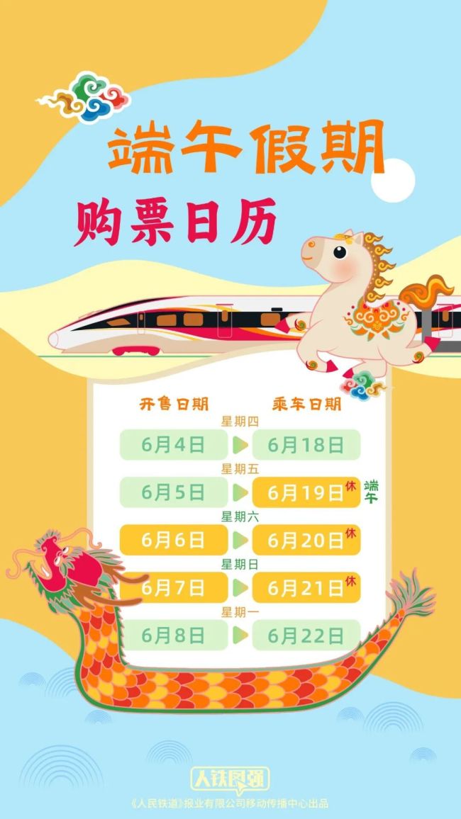 端午假期火車票開(kāi)售！這份購(gòu)票日歷請(qǐng)收好