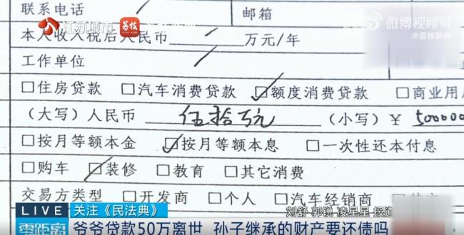 爷爷爸爸离世留下债务 2岁孙子被起诉