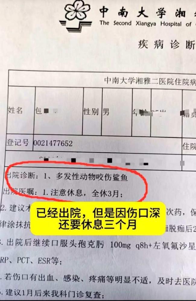 当事人回应被鲨鱼咬伤 景区潜水项目已停业