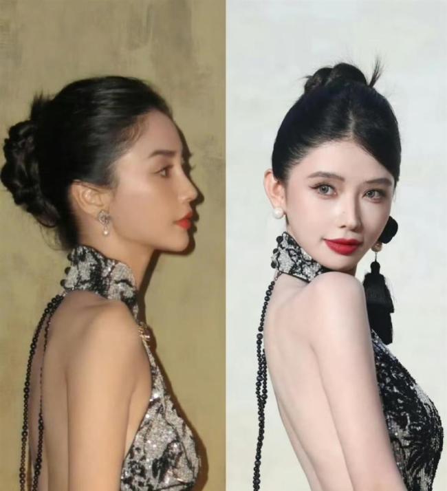 方圆撞脸angelababy 红毯造型再引争议
