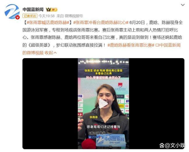 鹿晗陈赫现身赛场看张雨霏比赛 真友情温暖人心