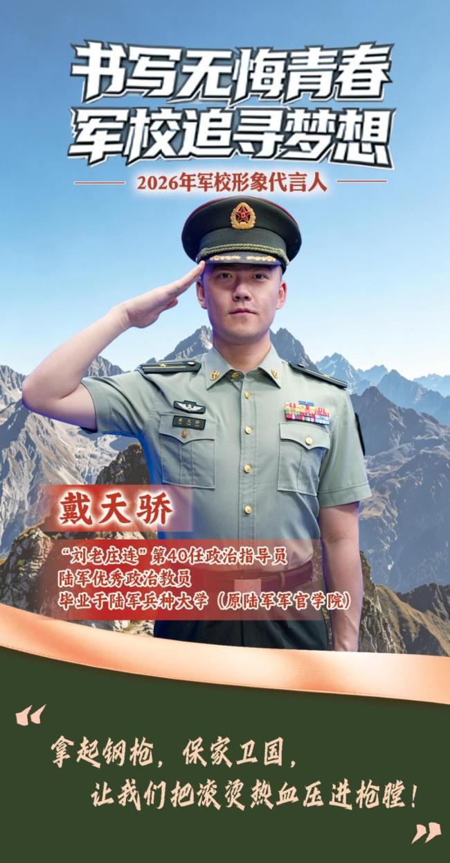 2026年军校形象代言人的青春寄语