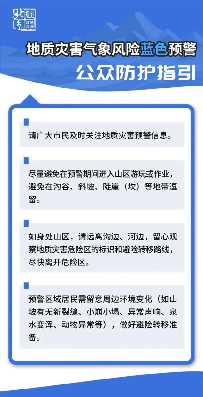 北京发布地质灾害气象风险蓝色预警 暴雨雷电来袭