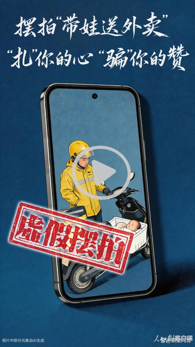 摆拍带娃送外卖账号遭禁言关闭