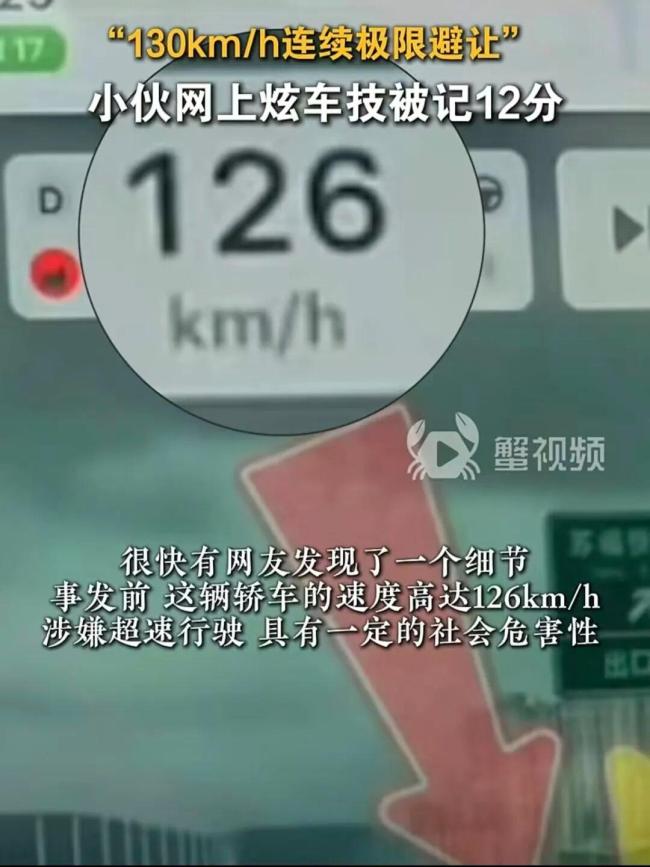 男子时速130公里连续极限避让被罚 超速驾驶引警示