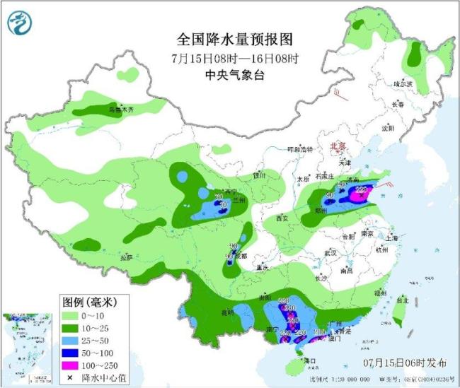 强降雨区分散 四川盆地至长江中下游高温范围广