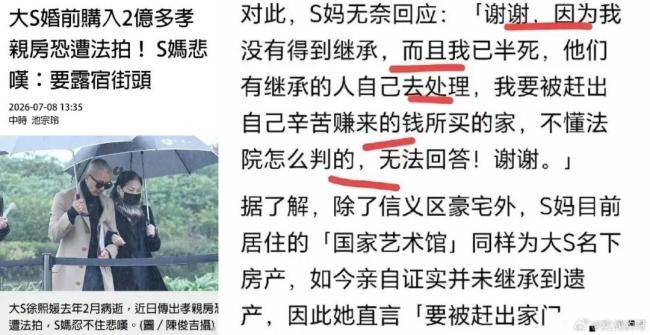 曝大S生前财产分配 遗产真相令人意外