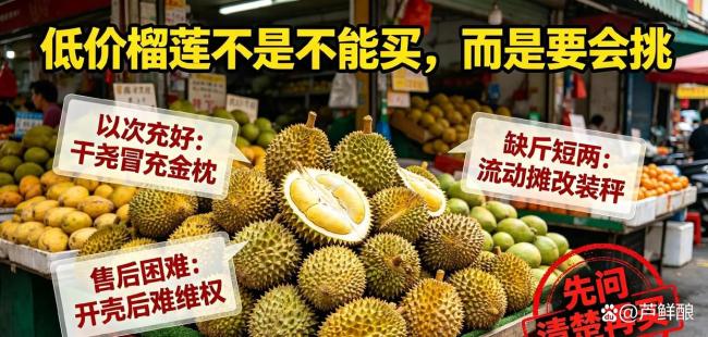 店主称街边低价榴莲多为次果 如何挑选避免踩坑