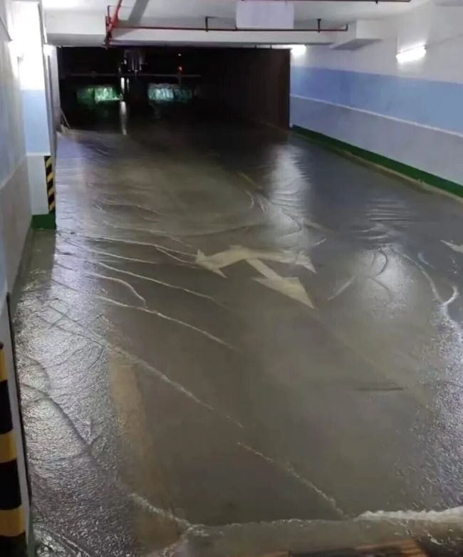 广西暴雨孤岛小区保住一千辆车 三天三夜自救成功