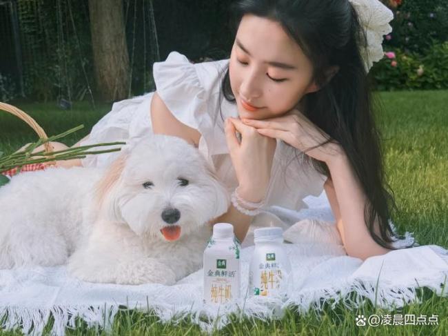 刘亦菲素颜女大 晒狗照治愈全网