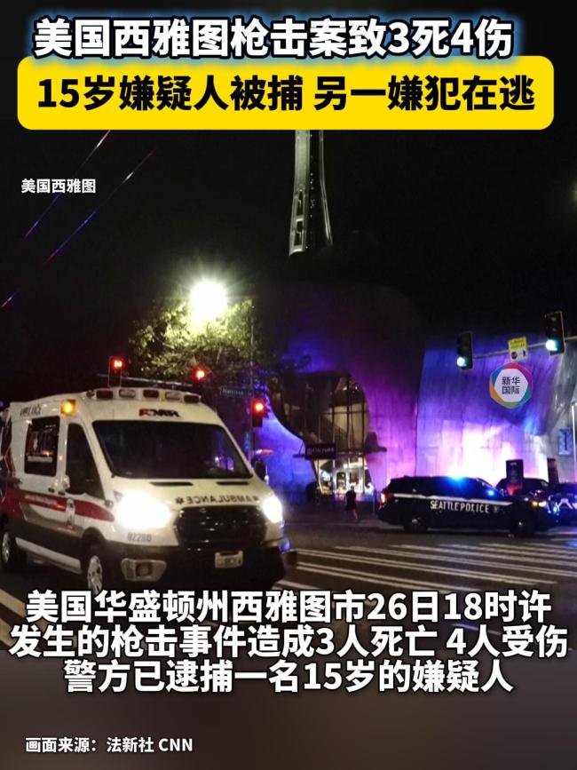 美西雅图枪击事件致3死4伤