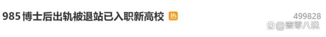 985博士后出轨被退站已入职新高校
