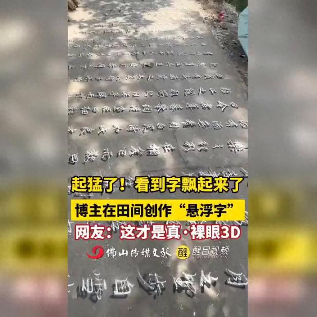 博主在田间创作“悬浮字”看呆网友