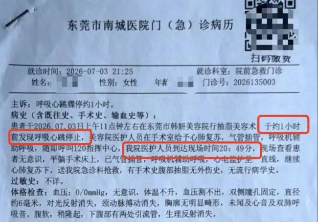 女子做抽脂手术时意外离世 家属质疑手术规范性与抢救延误