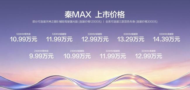 比亚迪秦MAX上市