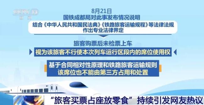 国铁集团就“旅客买票占座放零食”表态 未检票视为放弃席位使用权