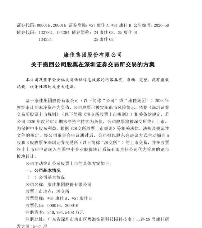 ST康佳拟主动退市
