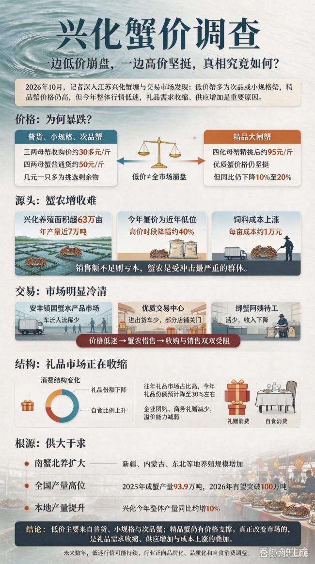 大闸蟹价格暴跌超40%