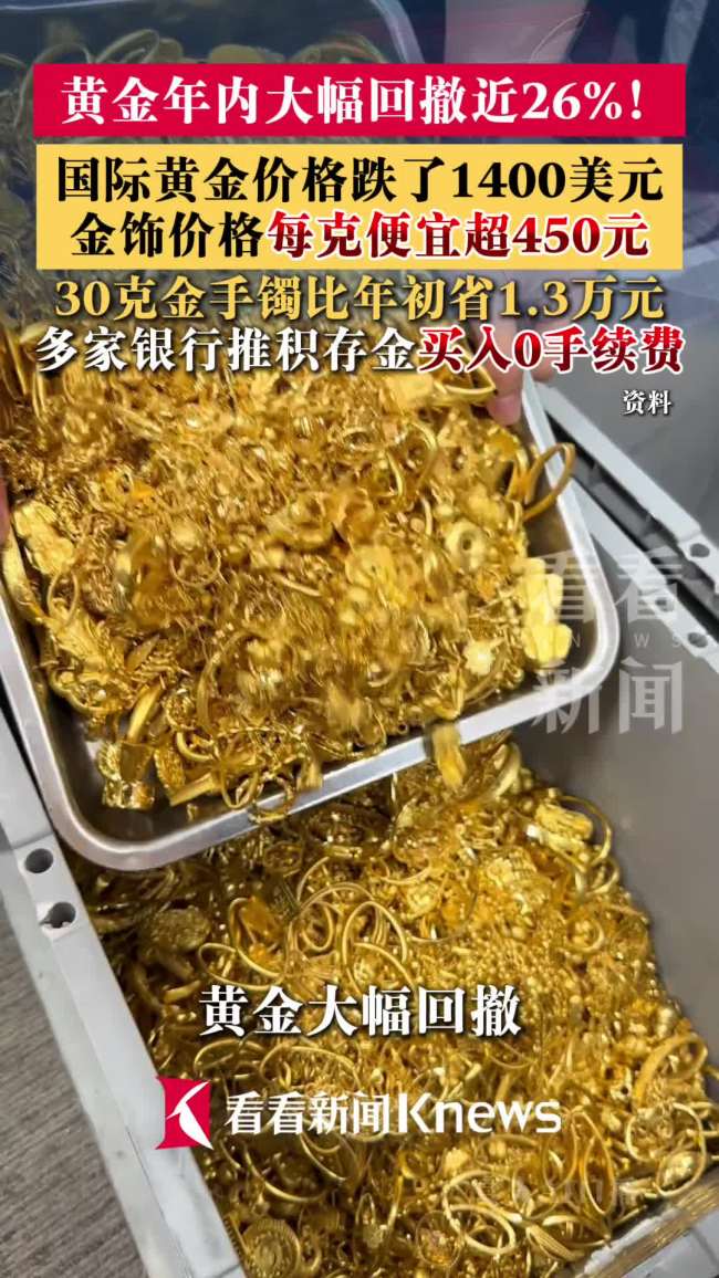 金饰价每克便宜超450元 金价大幅回落引发投资新变化
