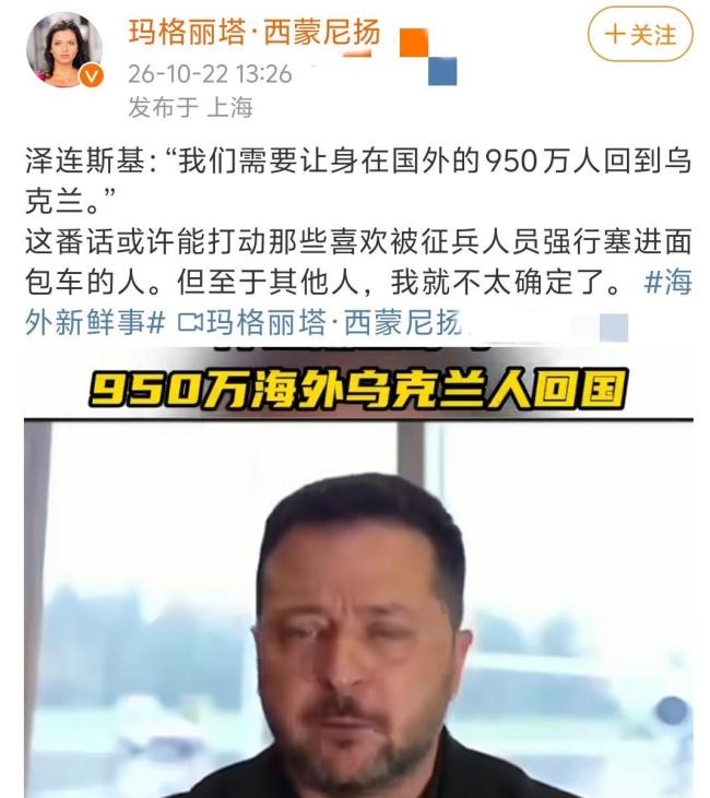 泽连斯基：约950万公民流落海外 回家之路充满挑战