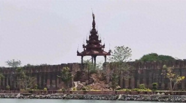 缅甸7.9级地震致多处文化遗产受损 皇宫城墙崩塌桥体污蔑