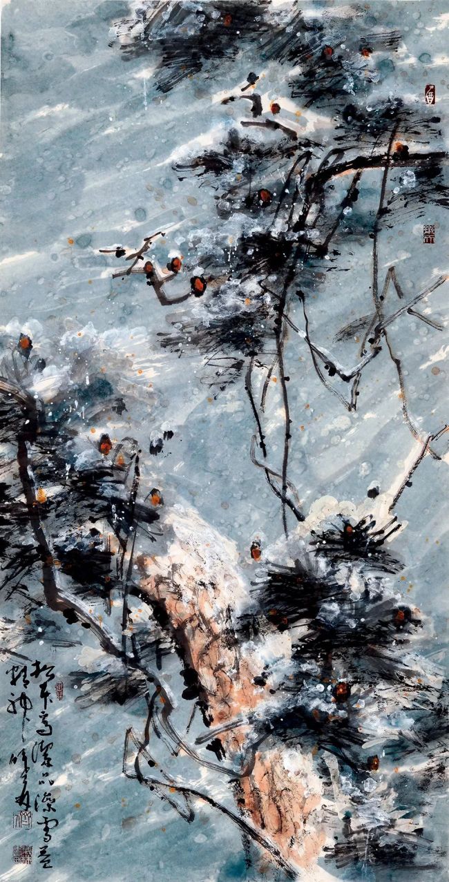 《莲塘鱼戏图·》134×68cm 2015年(来源:书画圈)画家简介刘曦林,1942