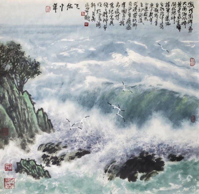 山海胸襟写天地品读著名画家徐生华海洋水墨画中的独特美感