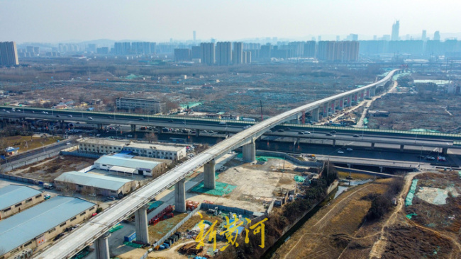 连通济南两座车站胶济铁路至济青高铁黄台联络线雄姿初现