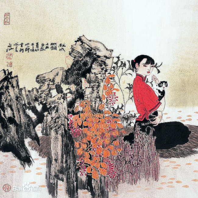 「雅中有俗」于文江彩墨人物画
