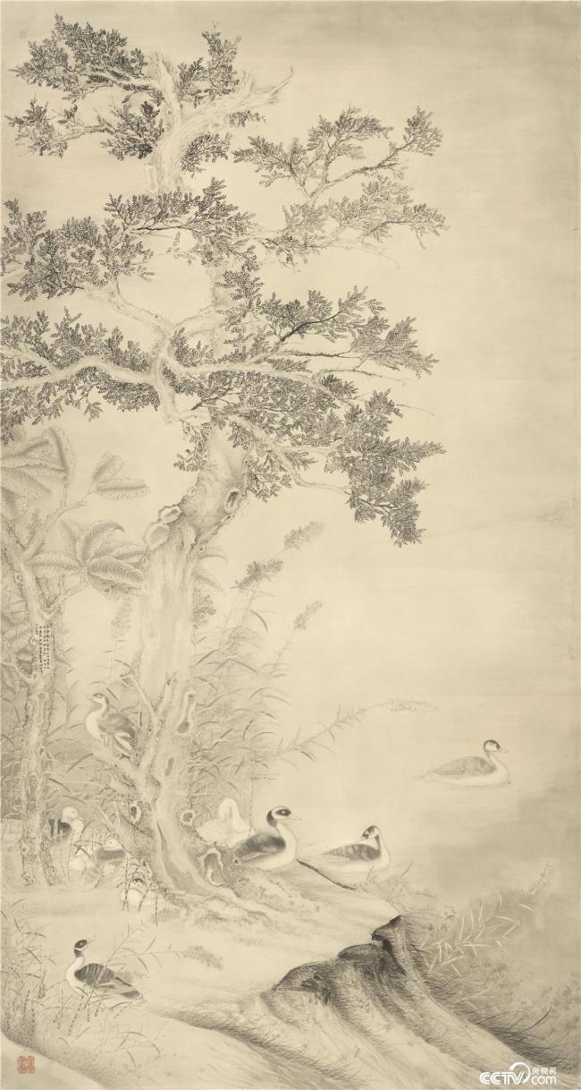  碧空无际 纸本设色 361x192.5cm 2014  