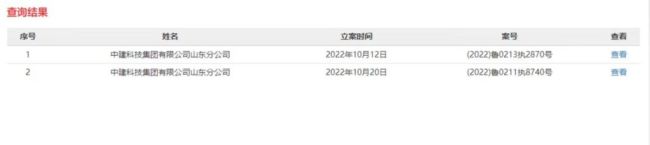 中建科技集团山东分公司连续两周列为被执行人,总标的超800万元