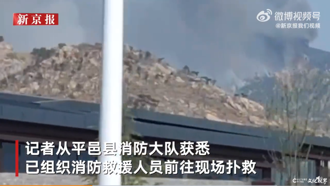 临沂平邑发生山火，周边已交通管制，消防已进山扑救