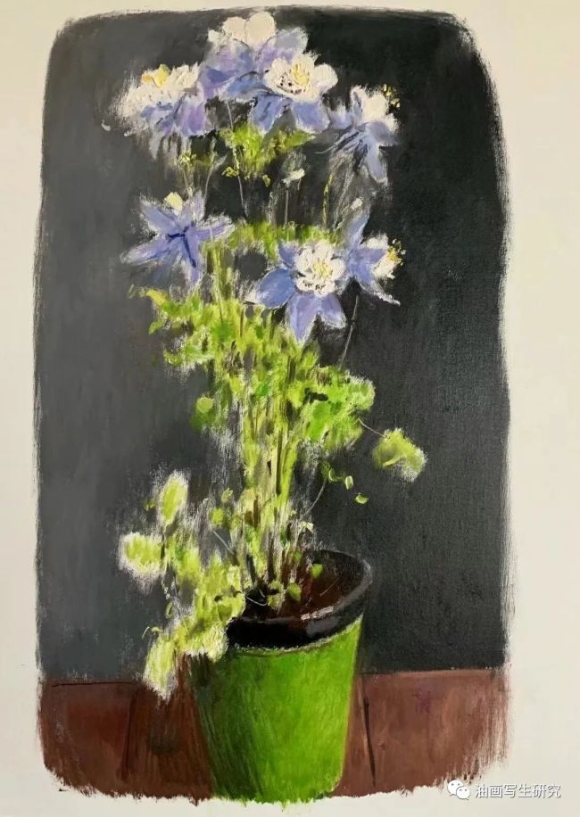 朱春林油画静物花未全开月未圆正是明媚好春光