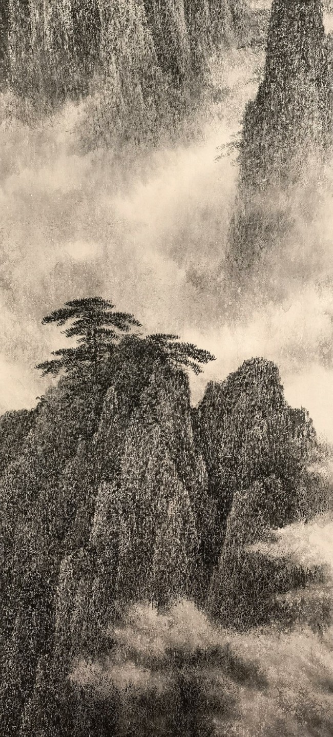 董希源黄山图明明黑白唯两色隐隐气象见天青