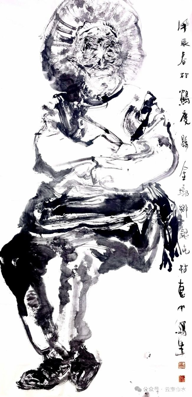 任惠中滇西写生丨用素描速写的造型方式，以中国画笔墨点线的挥洒成就人物的传神气韵