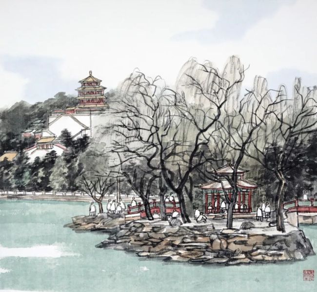 庄小雷丨北京皇家园林写生作品⑮——佛香阁