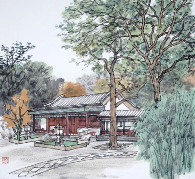 庄小雷丨北京皇家园林写生作品⑱——恭王府