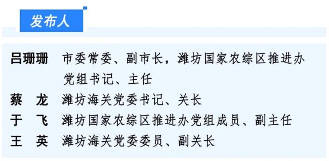 国家农综区联合潍坊海关优化出台促进农食产品扩大出口十条新举措