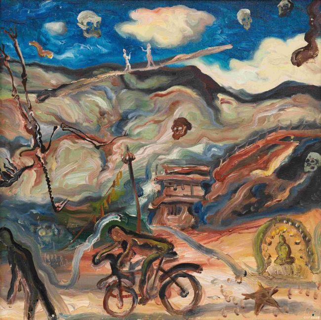 走进西藏 1993 8 40cmX40cm 亚麻布油画.jpg