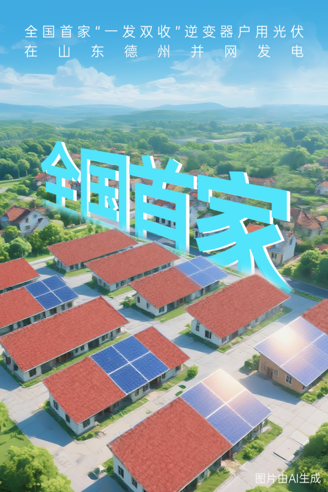 全国首家“一发双收”逆变器户用光伏在山东德州并网发电