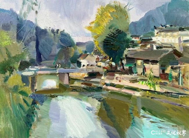 【DeepSeek谈艺】陈建华·油画写生丨色块与诗意之间 油彩笔痕绘就乡野淡远