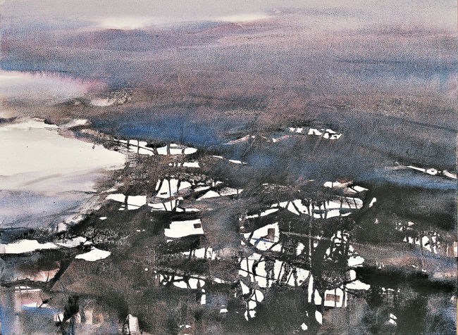 ●《徽州意象·丁村的冬天》,78cm×108cm,2006年