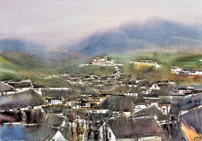 ●《徽州系列·祖源人家》，79cm×110cm，2016年