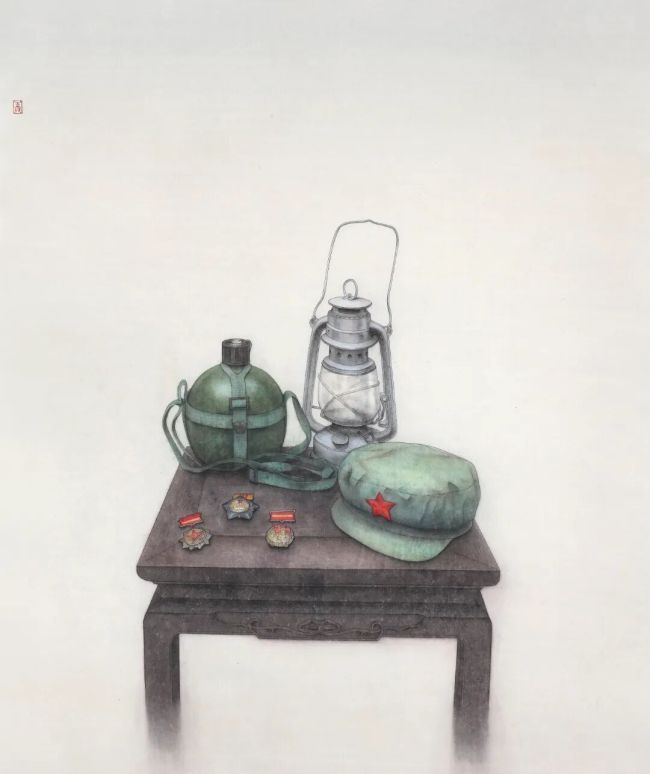 《外公的勋章》 116cm×98cm 工笔纸本 2021年.jpg