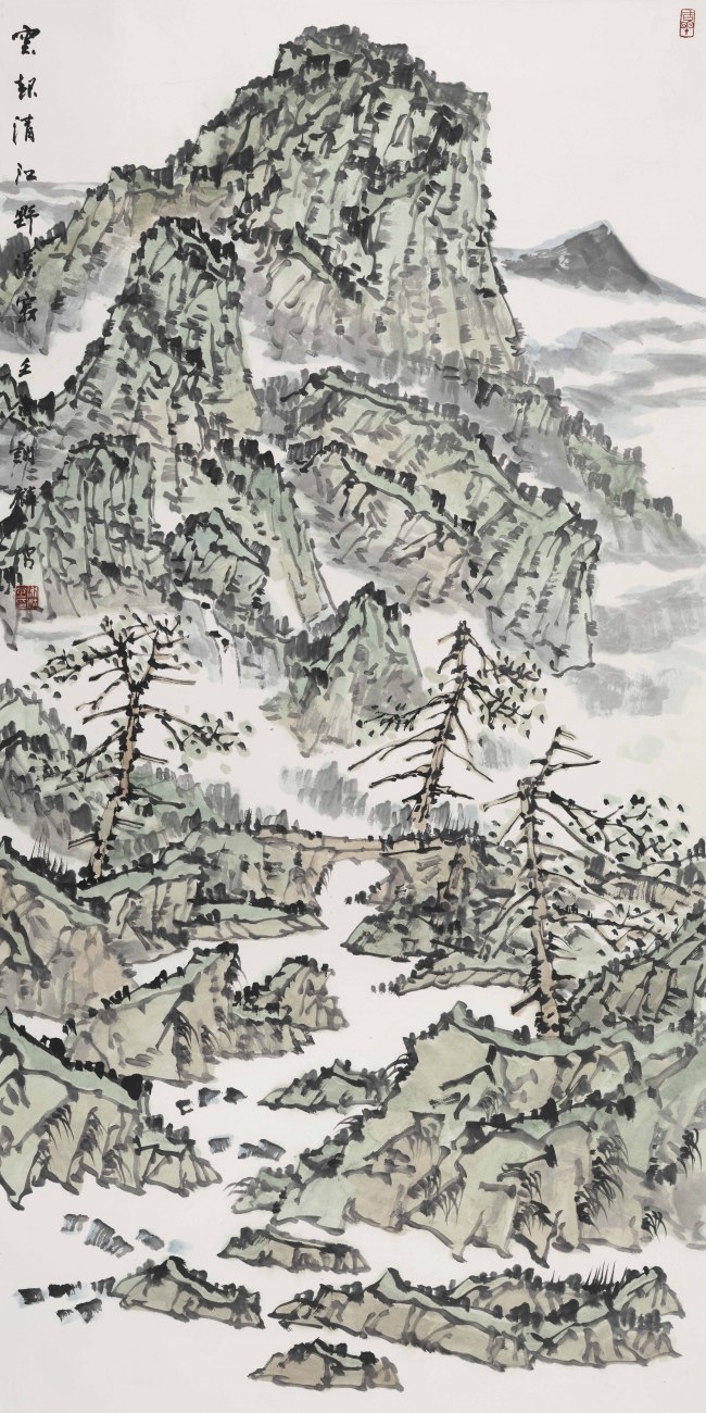 3.谢麟  云起清江野溪寂  138×69㎝ 2022.jpg
