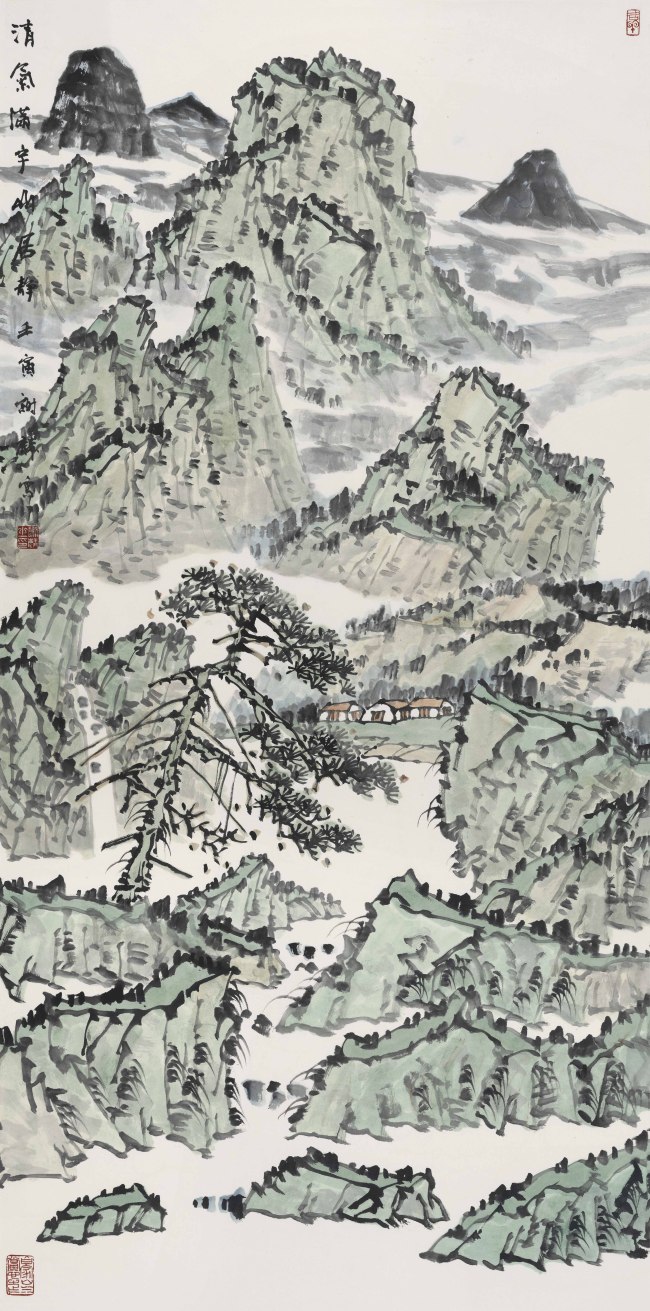2.谢麟 清气满宇山居静 69×138㎝ 2022.jpg